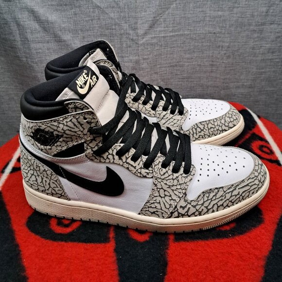 %Size 10.5 Nike Air Jordan 1 Retro OG High White Cement Men AJ2 main image 12